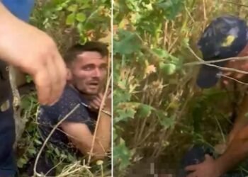 VIDEO/ Momenti kur 27-vjeçari që i vuri sëpatën në fyt taksistit dhe e grabiti, kapet i fshehur mes shkurreve