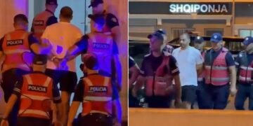 Me shapka dhe pranga në duar, Ergys Agasi duke hyrë tek Drejtoria e Policisë Tiranë (VIDEO)