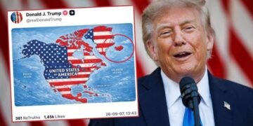 Trump publikon “hartën e re” të SHBA-ve: Kanadaja, Meksika, Karaibet, Groenlanda dhe Islanda nën flamurin amerikan