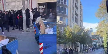 Gjimnazistë e Tiranës nisin tensionet, djegin koshat e mbeturinave, nxënësit e ‘Petro Ninit’ përplasen me Policinë